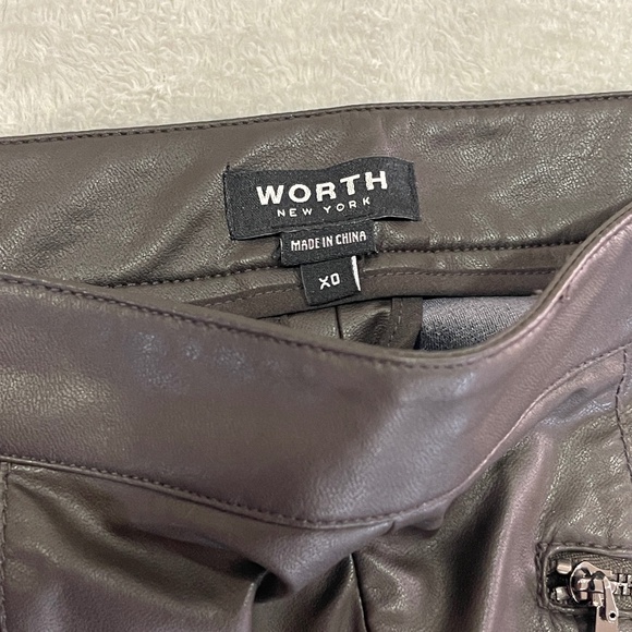 Brown Faux Leather Bootcut Pants - Picture 10 of 16